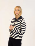 Briella Cardigan - Navy / Off White Striped