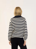 Briella Cardigan - Navy / Off White Striped