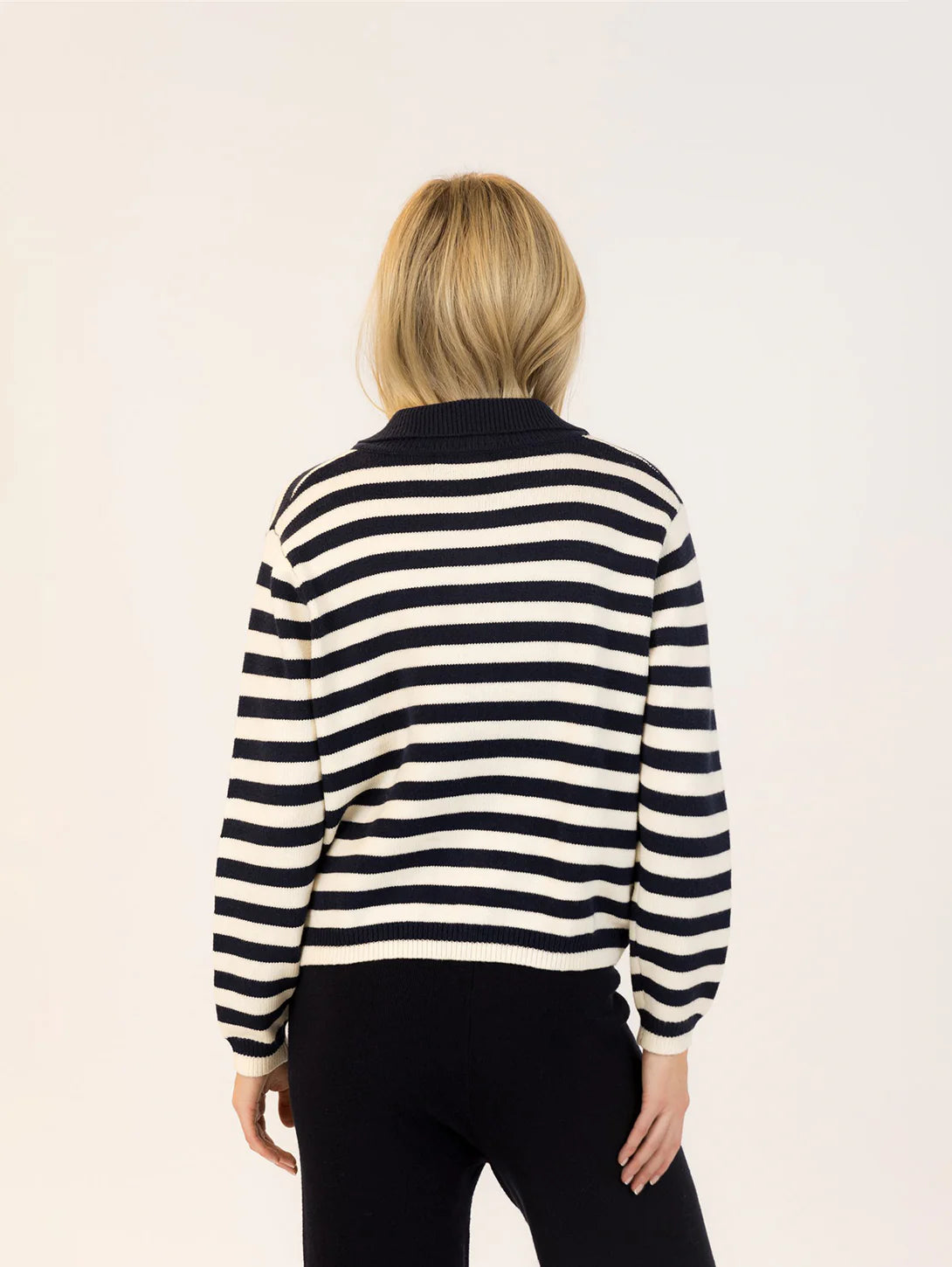 Briella Cardigan - Navy / Off White Striped