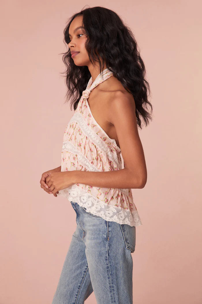 Alessandro Halter Floral Top - Cherry Kisses