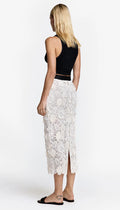 Applique Pencil Skirt - Bone