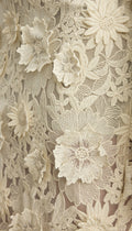 Applique Pencil Skirt - Bone