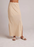 Side Slit Bias Maxi Skirt - Classic Khaki