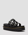 Blaire Leather Slide Sandals - Black Hydro Leather