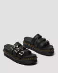 Blaire Leather Slide Sandals - Black Hydro Leather