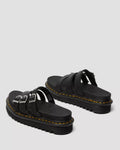 Blaire Leather Slide Sandals - Black Hydro Leather