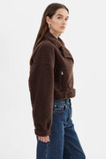 Brina Sherpa Biker Jacket - Brown