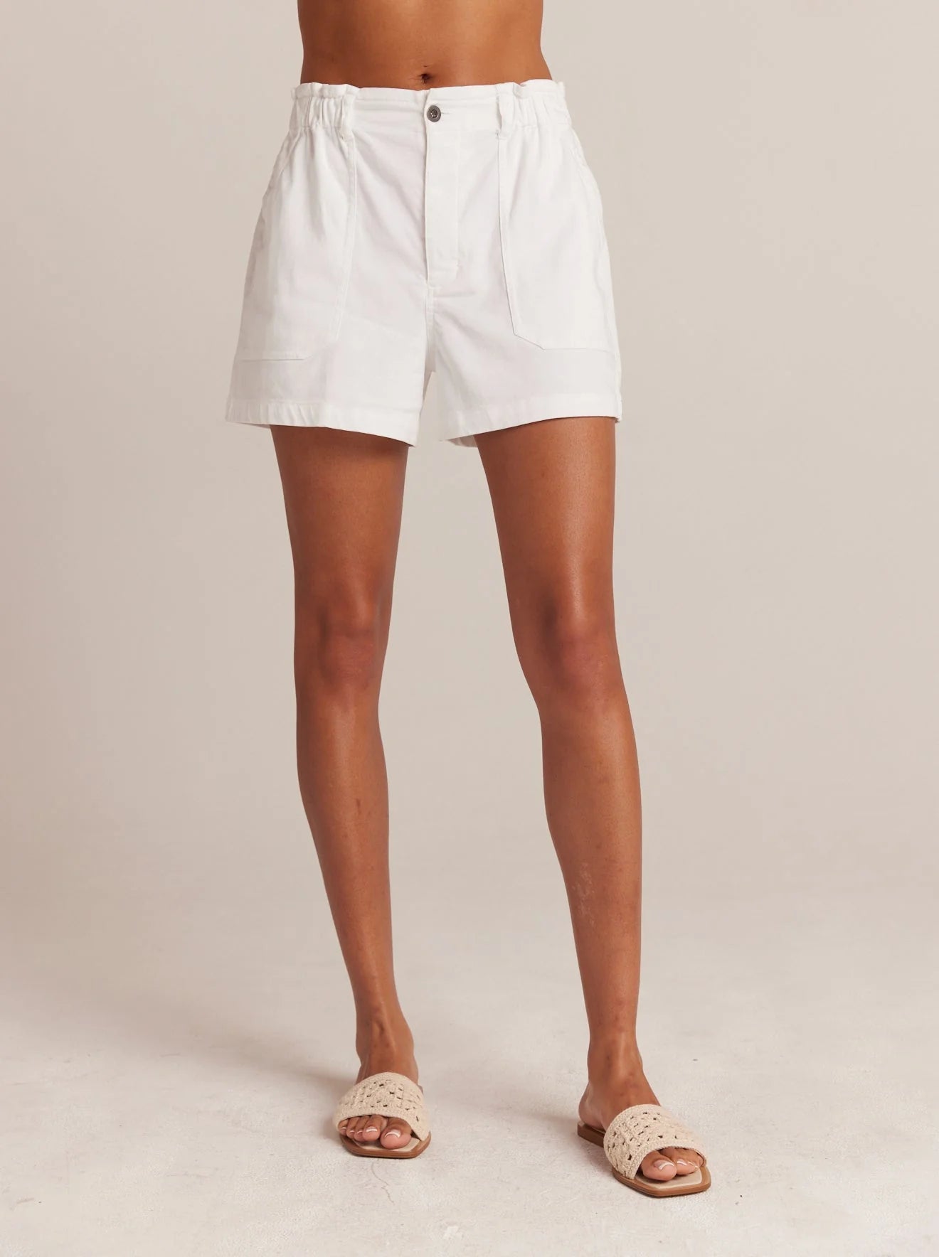 Callie Ruffle Short - White