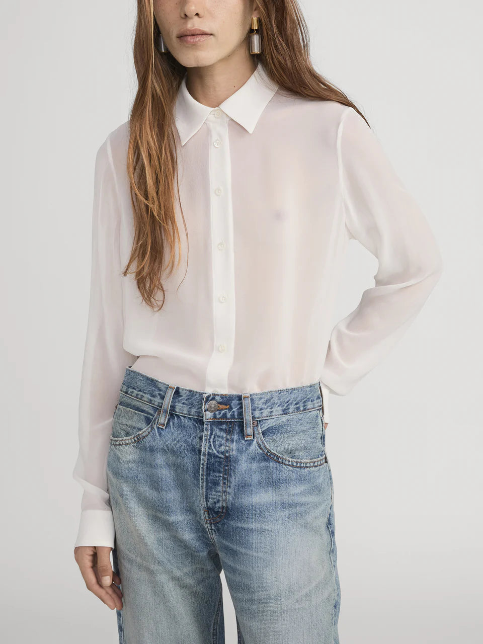 The Silk Cape Blouse - Cream
