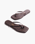 Square Toe Lily - Carob Croc