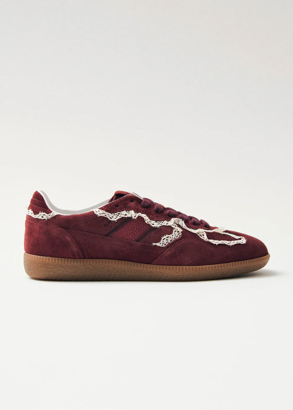 Crochet Burgundy Leather Sneakers
