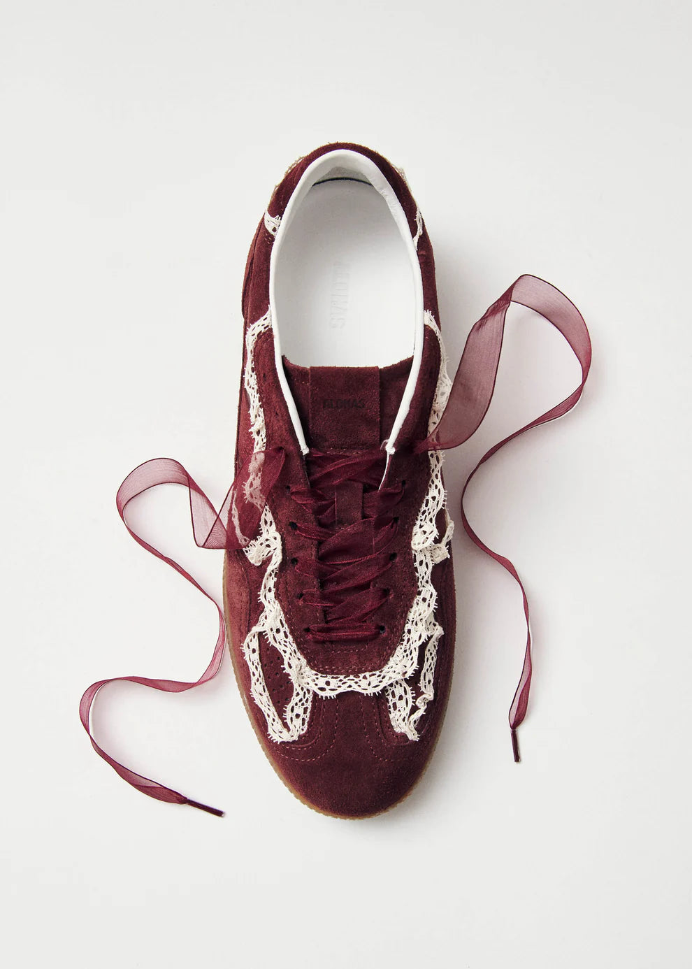 Crochet Burgundy Leather Sneakers