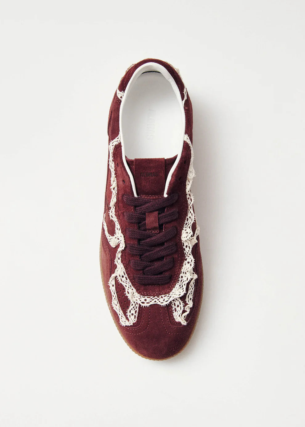 Crochet Burgundy Leather Sneakers