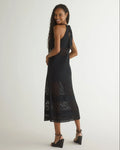 Halter Midi Crochet Dress - Black