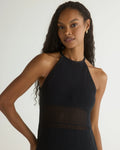 Halter Midi Crochet Dress - Black