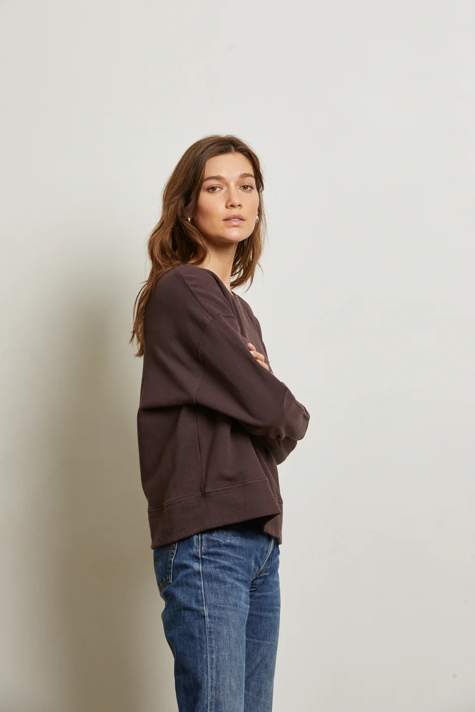 Tyler French Terry Pullover Sweatshirt - Cocoa