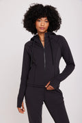 Warm Core Zip Hood Jacket - Black