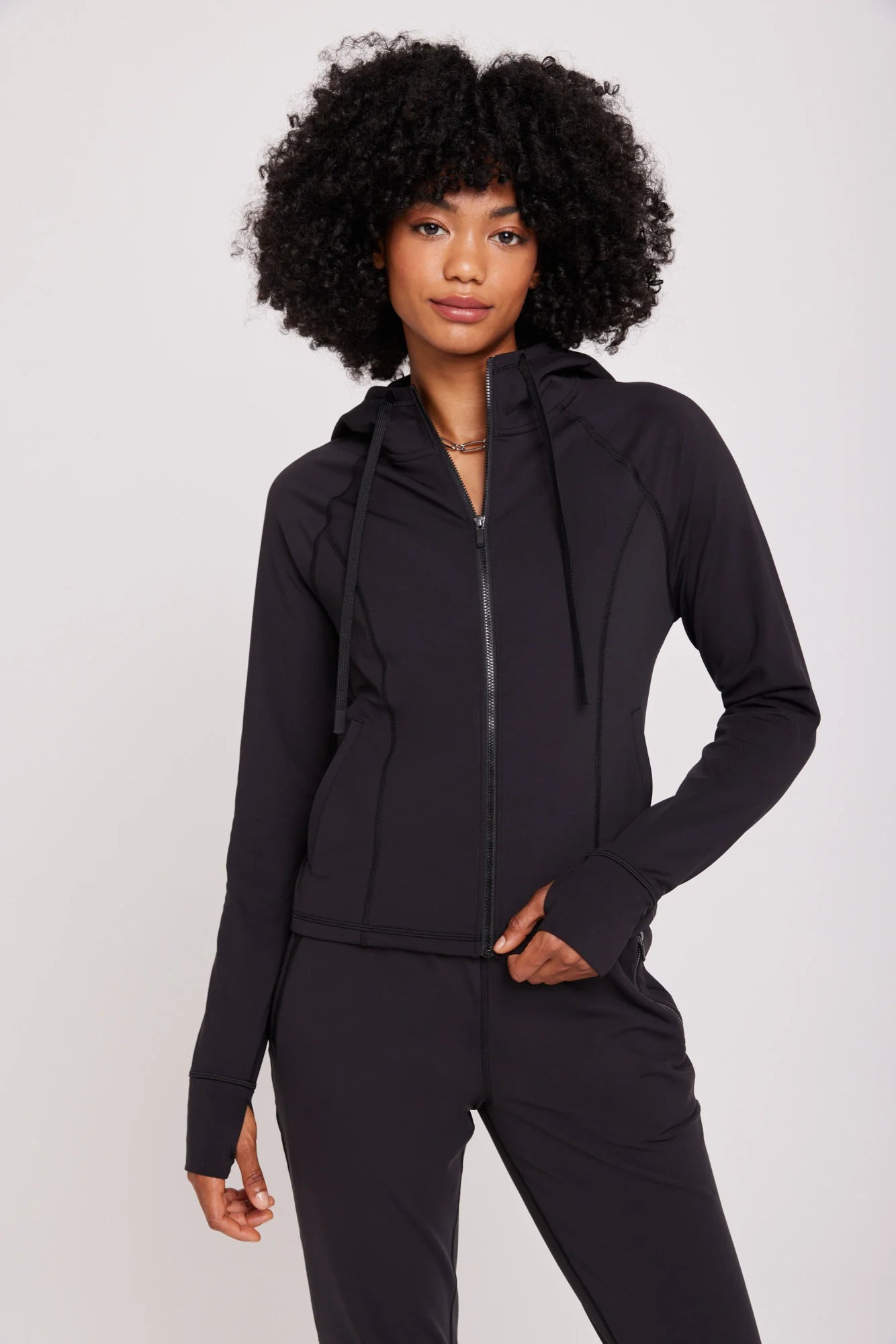 Warm Core Zip Hood Jacket - Black
