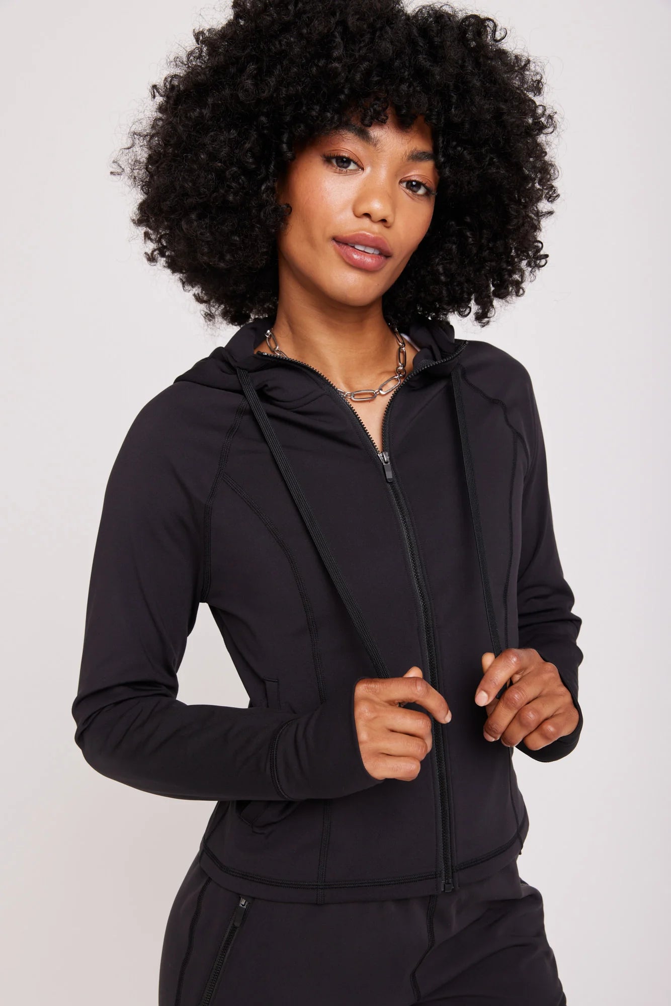 Warm Core Zip Hood Jacket - Black