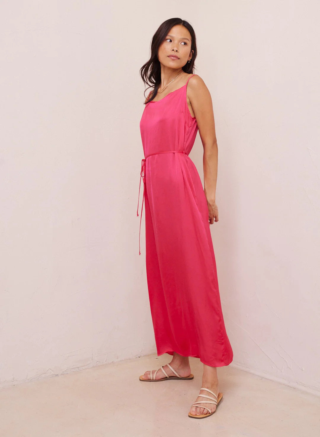 Cowl Neck Maxi Dress Havana Pink Premium Boutique