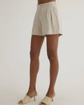 Double Pleat Short - Linen Sand