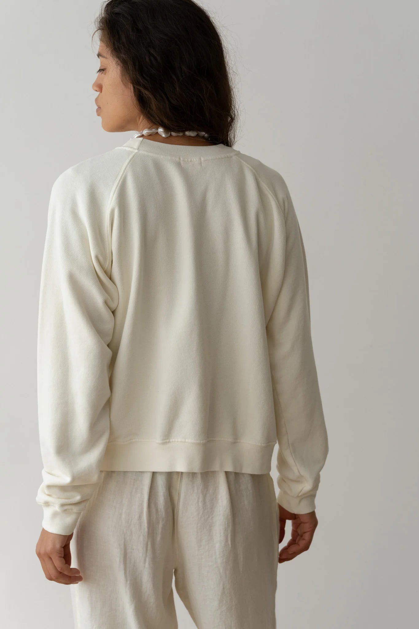 The Eco-Terry Crewneck - Creme