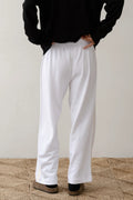 The Eco-Terry Stripe Crop Pant - Powder