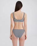 The Elle Ribbed Bikini Bottom - Blackout Marshmallow Stripe