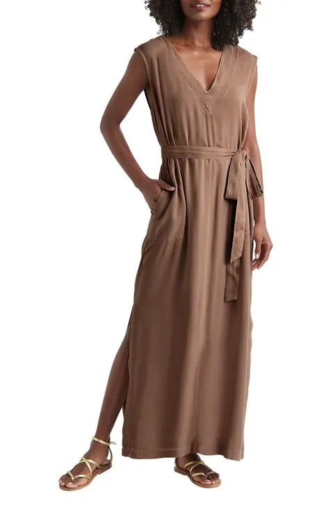 Evian Maxi Dress - Ash Brown