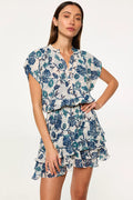 Evie Dress - Indigo Teal Blooms Chiffon