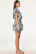 Evie Dress - Indigo Teal Blooms Chiffon