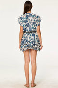 Evie Dress - Indigo Teal Blooms Chiffon