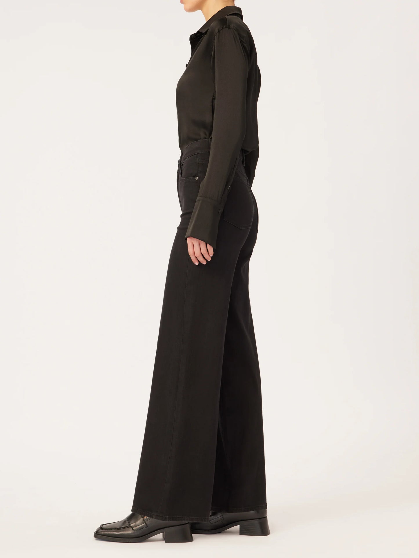 Hepburn Wide Leg High Rise Vintage 32'' - Jet Black