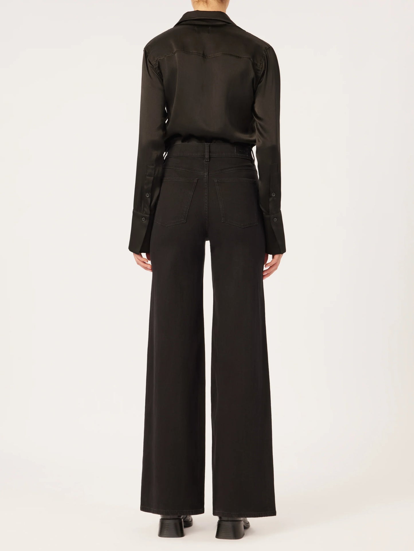 Hepburn Wide Leg High Rise Vintage 32'' - Jet Black
