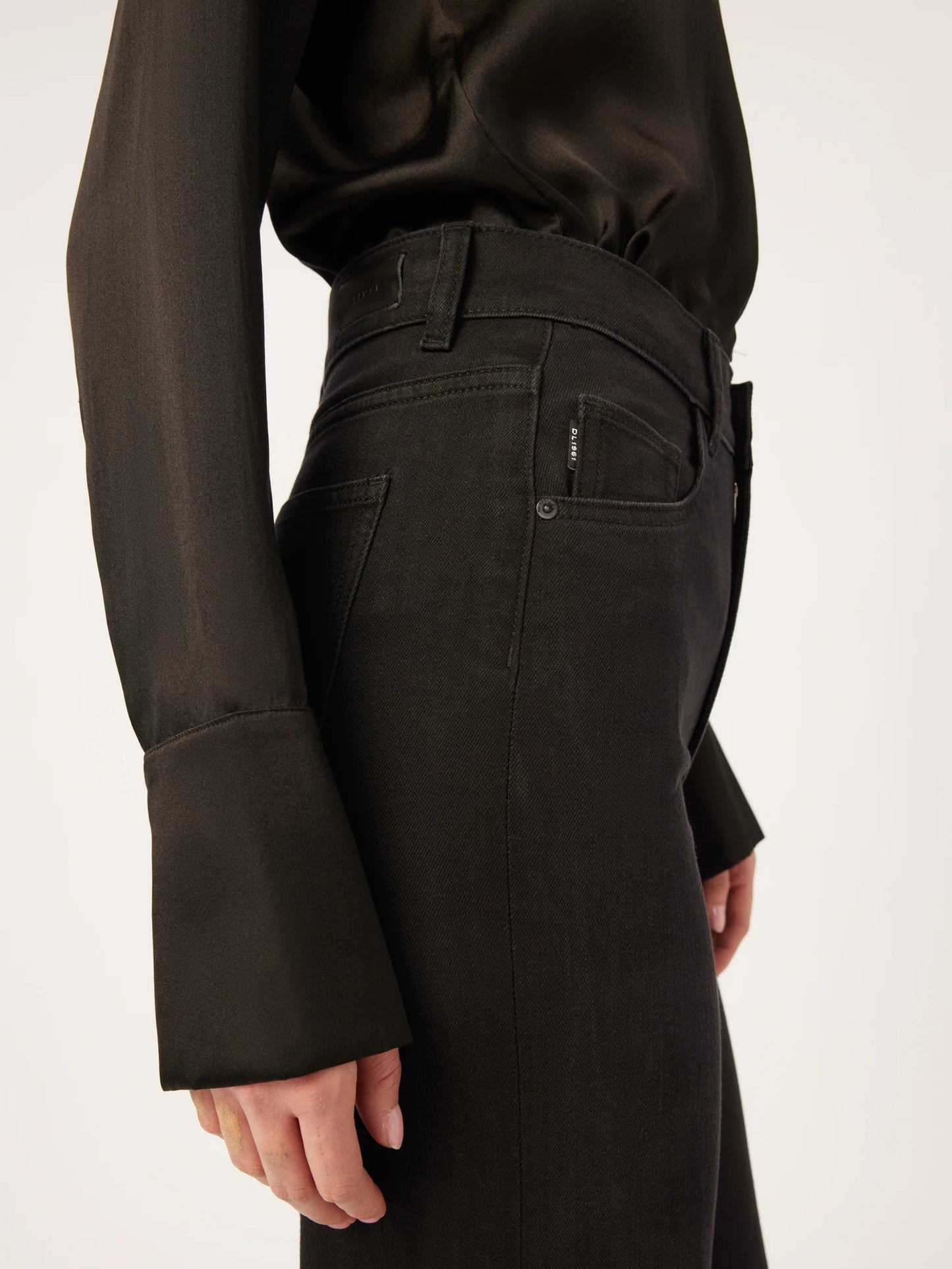 Hepburn Wide Leg High Rise Vintage 32'' - Jet Black