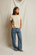 Harley Crispy Lightweight Cotton Boxy Crew Tee - Putty