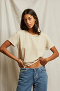 Harley Crispy Lightweight Cotton Boxy Crew Tee - Putty