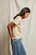 Harley Crispy Lightweight Cotton Boxy Crew Tee - Putty