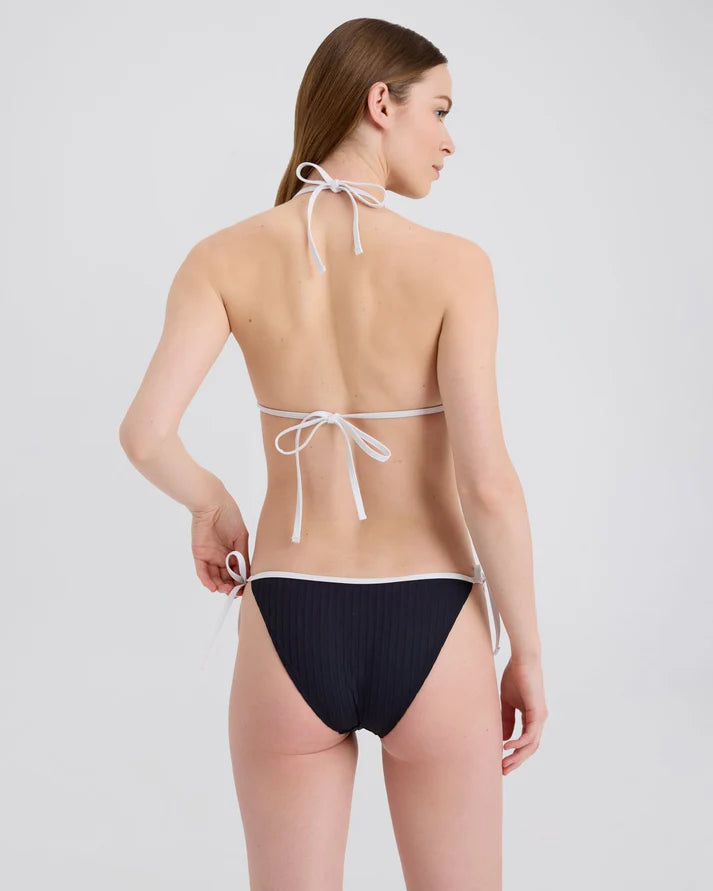 The Iris Ribbed Bikini Bottom - Blackout