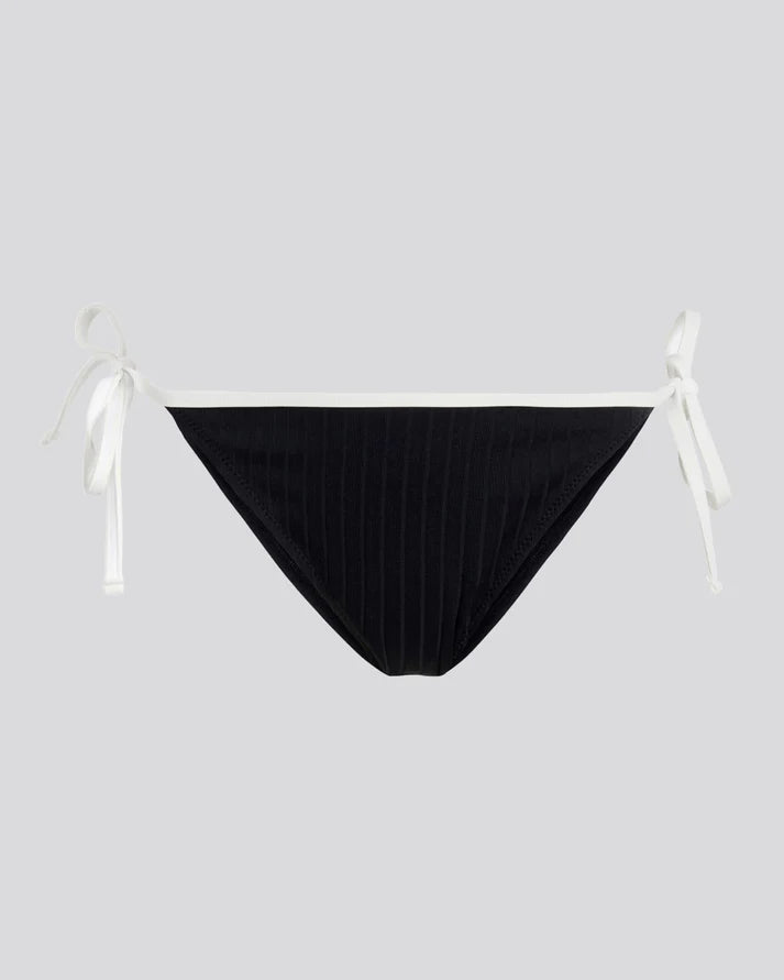 The Iris Ribbed Bikini Bottom - Blackout