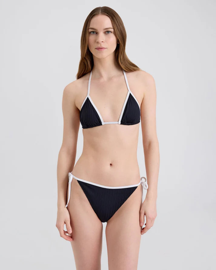 The Iris Ribbed Bikini Bottom - Blackout