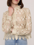 The Lace Button Up Shirt - Ecru