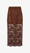 Lace Pencil Skirt - Hickory