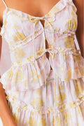 Lavetta Cotton Voile Dainty Tie Cami Top - Sherbert Sunrise