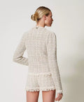 Jacquard Knit Jacket with Lurex - Snow Gold Lurex Jacquard