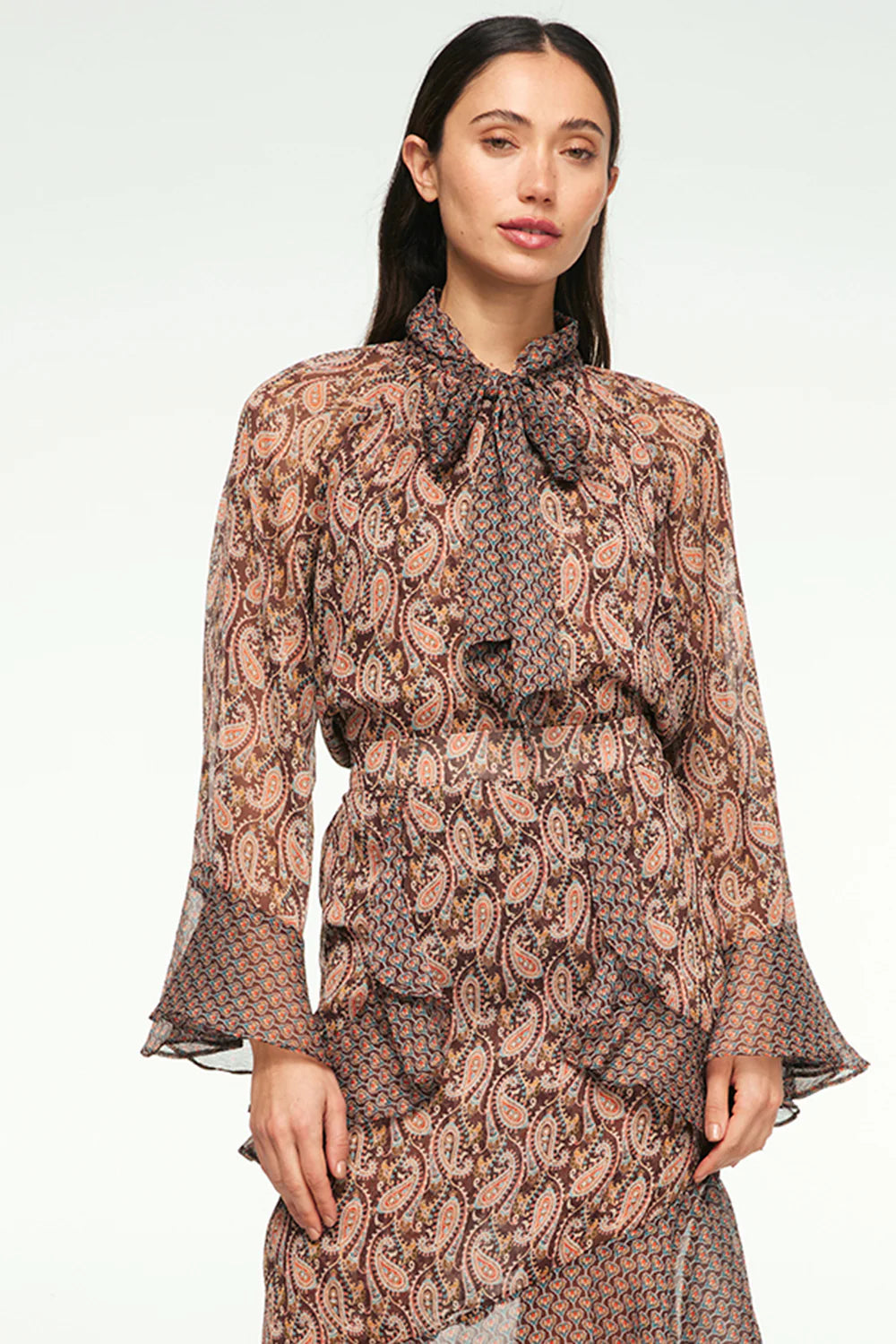 Maris Top - Brown Paisley Mix