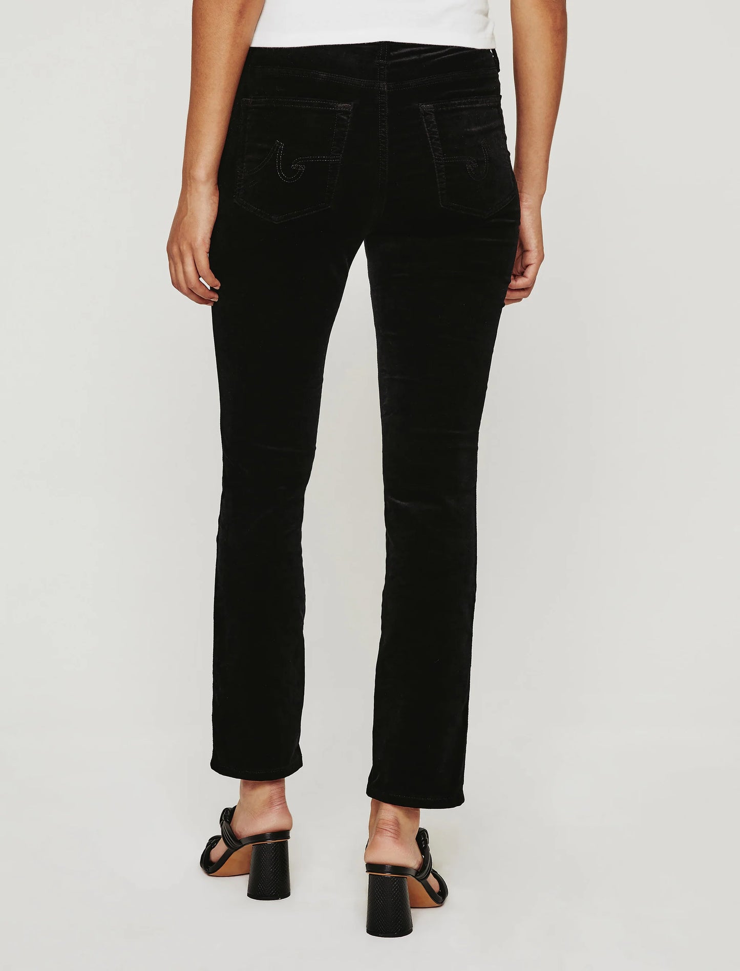 Mari Velvet High Rise Slim Straight - Super Black
