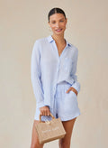 Linen Pocket Button Down - Perennial Blue