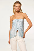 Pixie Top - Acqua Blue Satin