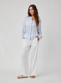 Contrast Pocket Boyfriend Shirt - Blue Sky Stripe